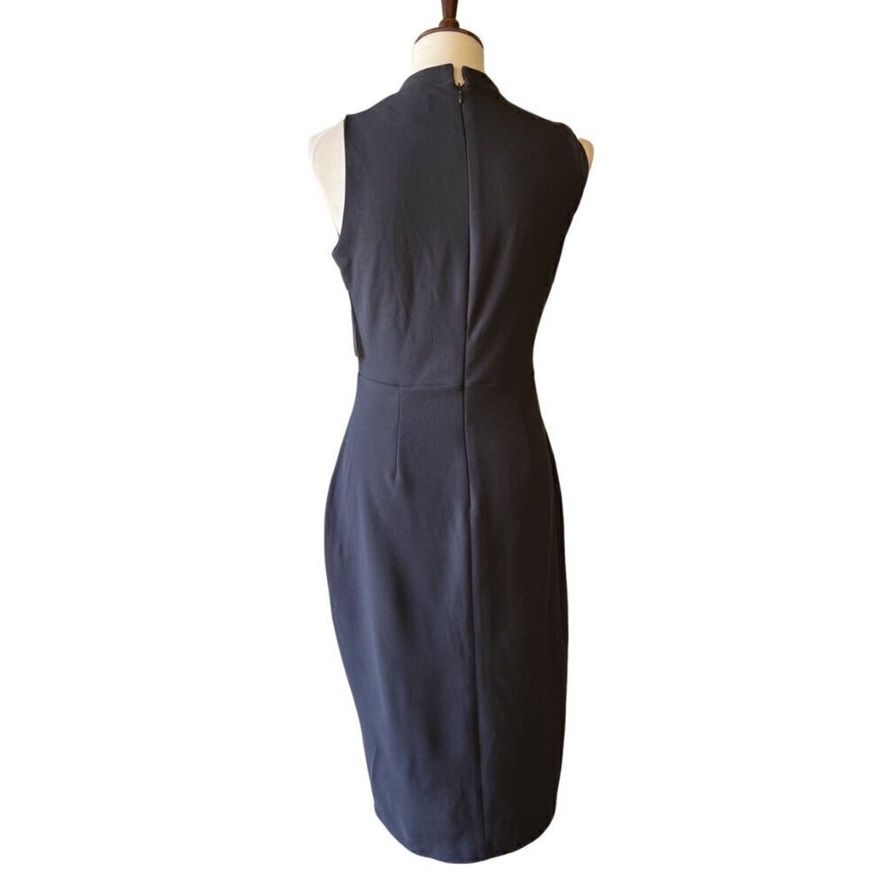 A.B.S Collection Women's Black Knit Storm Mock Neck Side Slit Midi Dress Size 8 - Picture 12 of 15